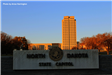 Sign in front of the North Dakota State Capitol Building. 