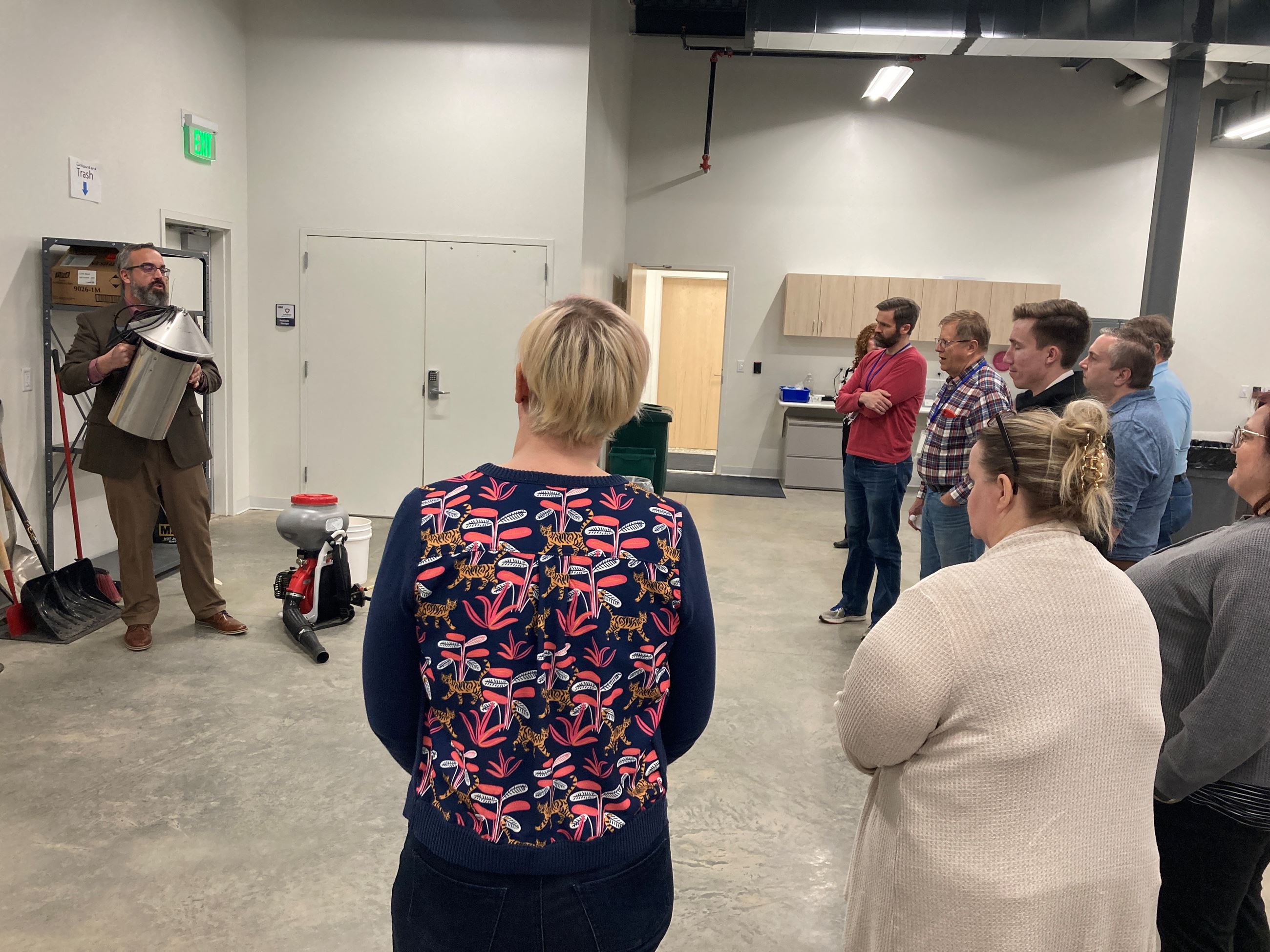 Environmental Health's Anton Sattler gives a demonstration to vector control elements. 