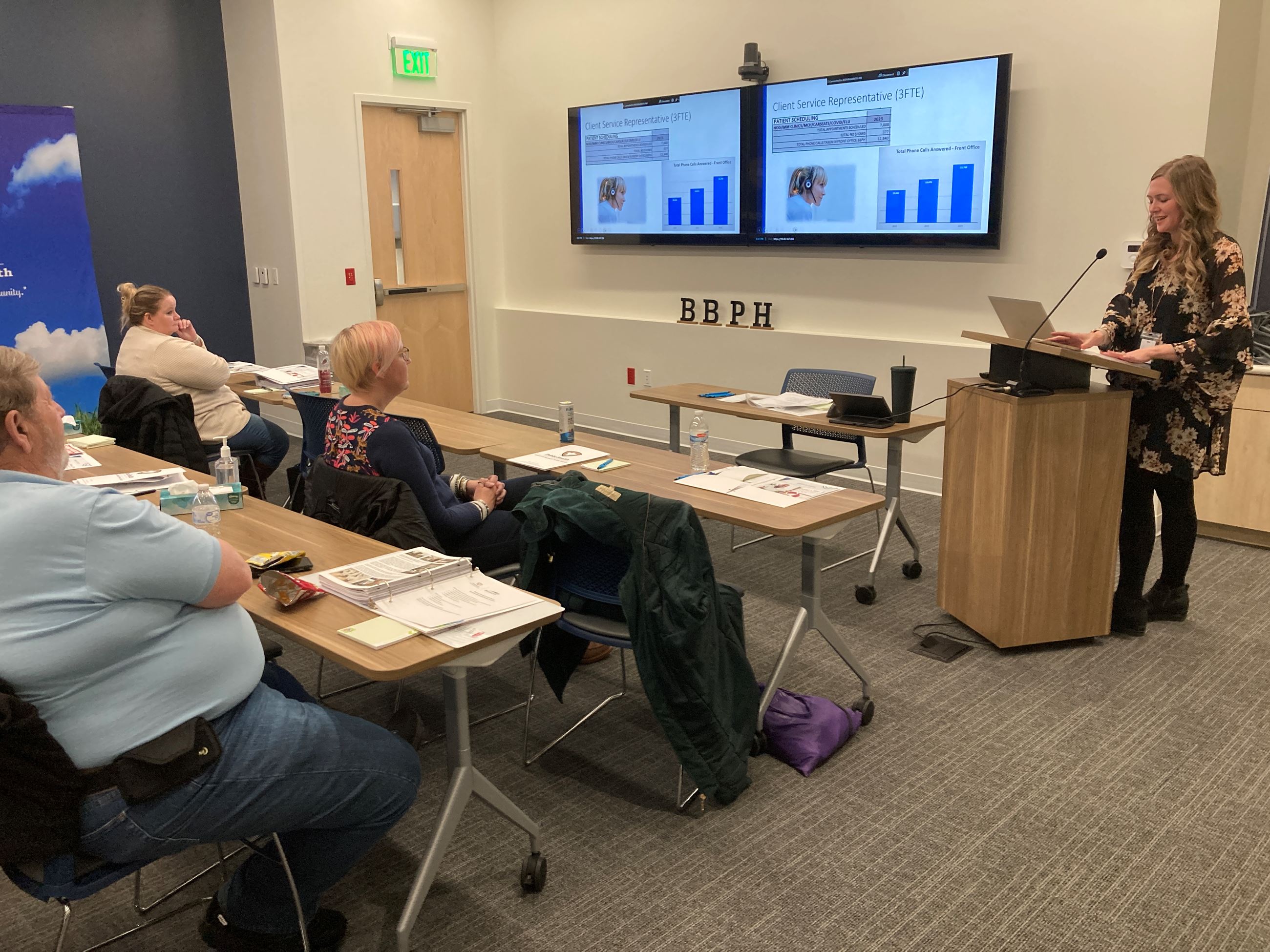 Public Health Business Manager Kelli Byram gives a presentation during Citizen Academy. 