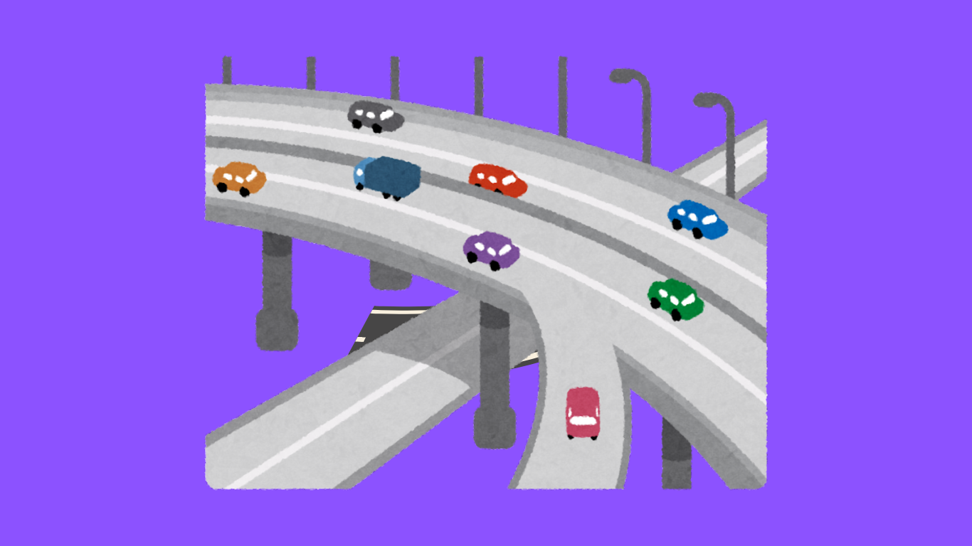 Cars driving on interstate overpass