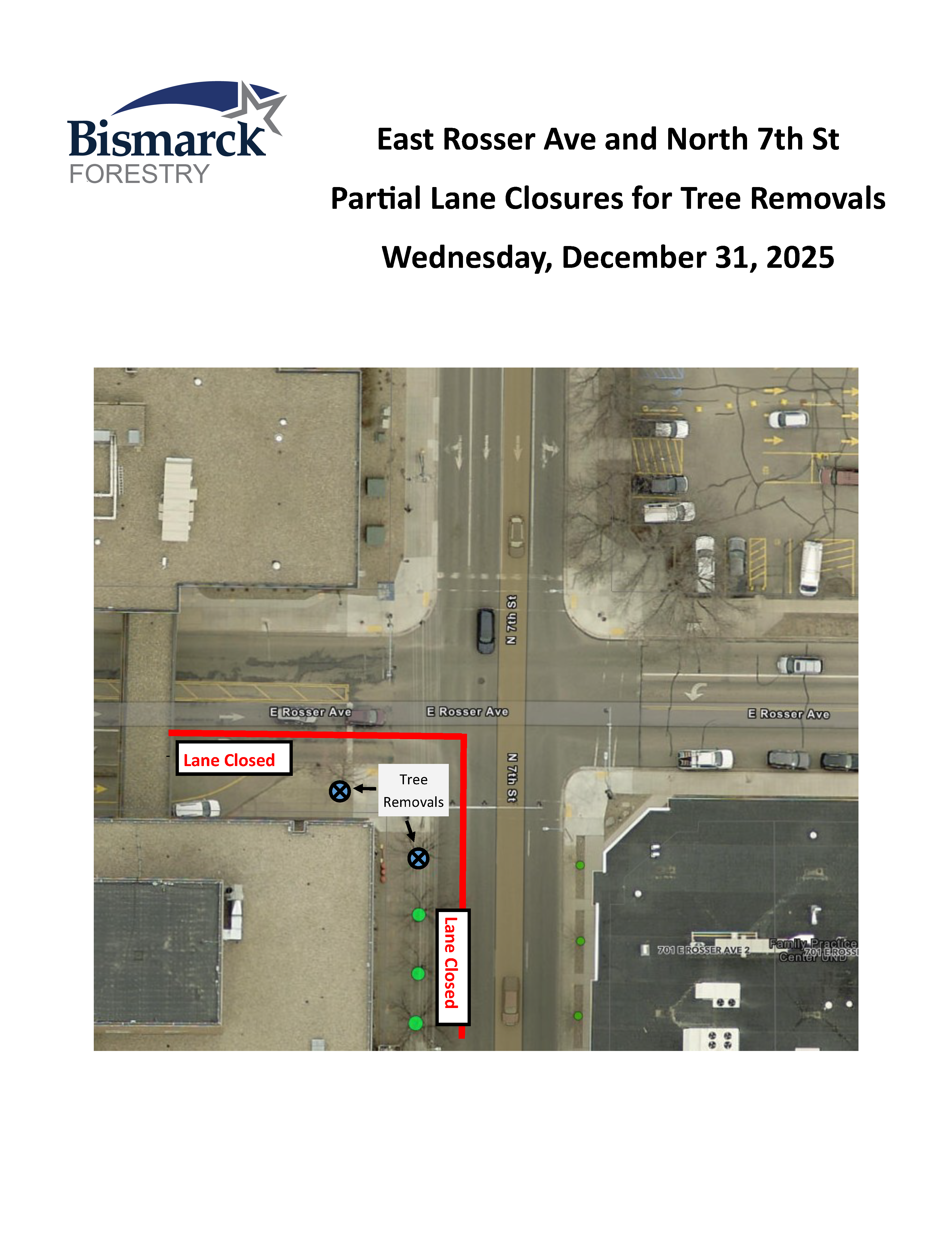 7th and Rosser partial road closure