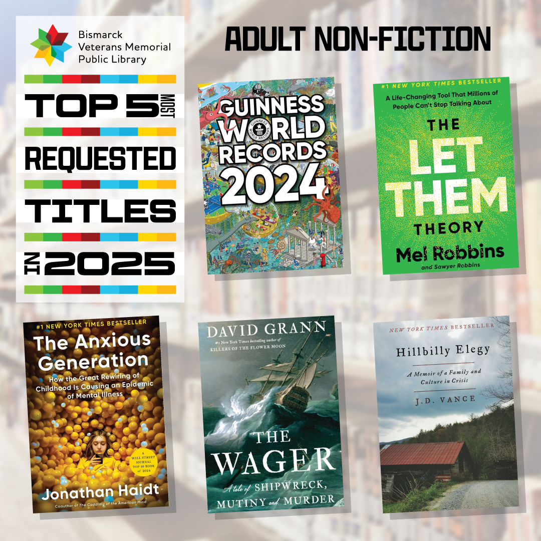 Top 5 adult nonfiction titles borrowed in 2025