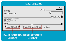 Check Image with bank routing and account number example