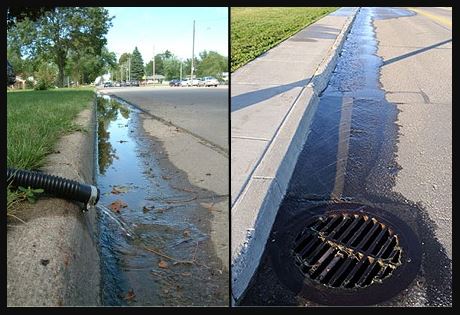 Sump drain onto street