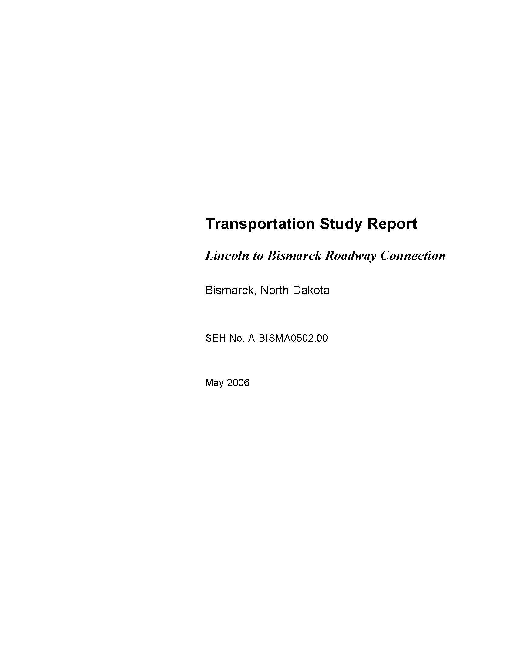 Lincoln-Bismarck Final Report Opens in new window