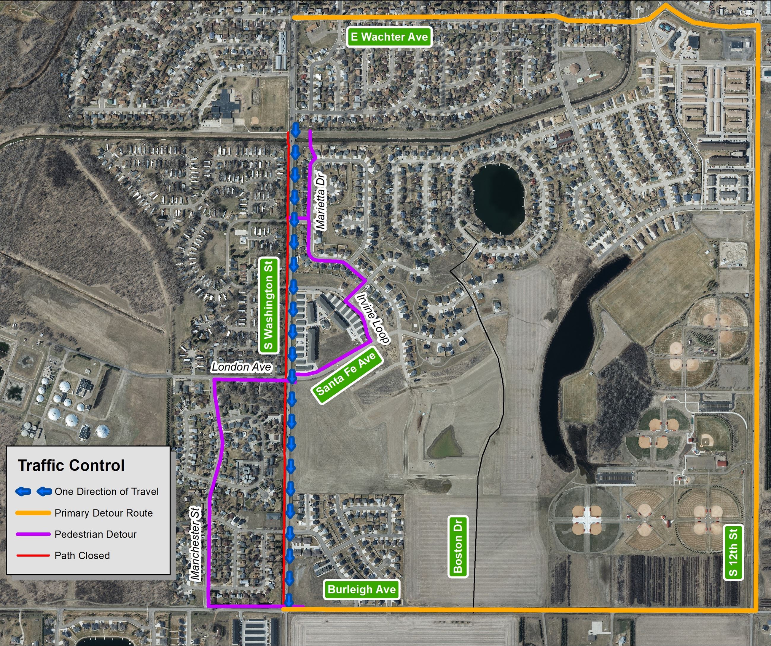 Photo of S. Washington Detour Map