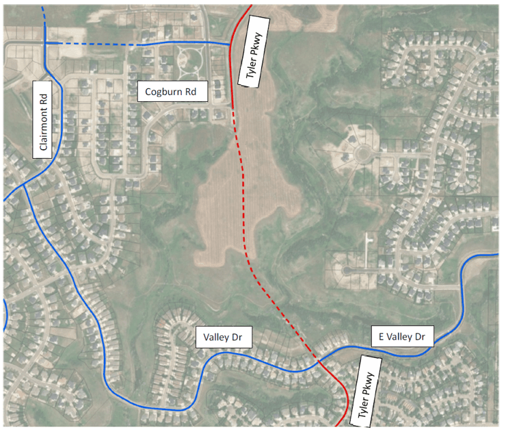 Location map of tyler parkway extension